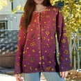 thumbnail image 4 of Mardi Gras Cardigan Sweaters for Women Mask Sequin Pattern Sweater Carnival Women Outfit, 4 of 6