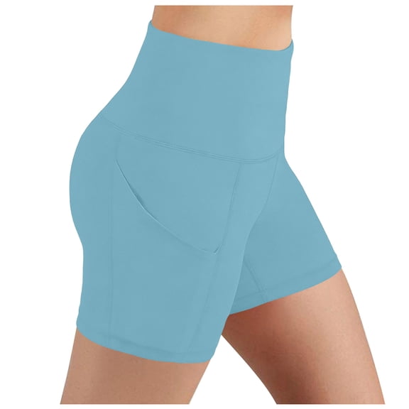 Guluxicc Women's High Waist Bkier Shorts with Side Pockets Stretchy Fabric Cycling Shorts Leggings for Yoga and Fitness Activities Athletic Shorts