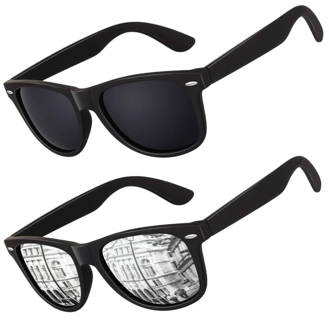 LINVO Gafas de sol polarizadas para hombres Gafas de sol de conducción Sombras Diseño de estilo retro de los años 80 Cuadrado