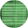 thumbnail image 1 of Ahgly Company Indoor Round Abstract Emerald Green Modern Area Rugs, 5' Round, 1 of 4