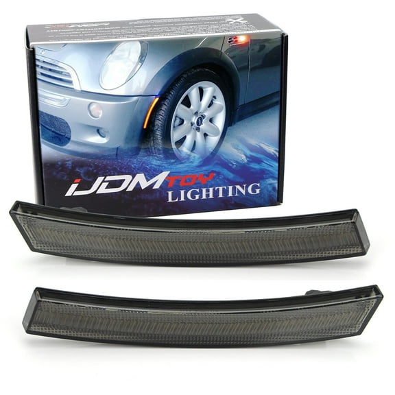 Smoked Lens Amber Full LED Front Side Marker Light Kit, For 2002-08 Mini Cooper 1st Gen R50 R52 R53, Replace OEM Amber Sidemarkers