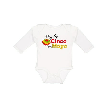 

Inktastic My First Cinco de Mayo with colorful flower Boys or Girls Long Sleeve Baby Bodysuit