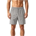 thumbnail image 3 of Afuyipoi ​Men's Quick-Dry Athletic Training Shorts with Zipper Pockets, 4-Way Stretch Performance Gym Shorts, Elastic Waist Activewear Shorts, Sizes M-5XL Coffee Size 2XL, 3 of 7