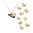 thumbnail image 3 of Delight Jewelry Acrylic Large Black Cheer Megaphone - Large Goldtone Sister Heart Charm Necklace, 17.5"+2" Extender, 3 of 5