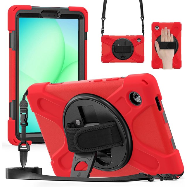 Funda para Samsung Galaxy Tab A11 de 8,7 pulgadas (2025) y Galaxy Tab A9 de 8,7 pulgadas (2023),funda protectora infantil a prueba de golpes con portalápices, correa de mano giratoria de 360 grados