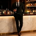 thumbnail image 2 of Finelong men's slim-fit double-button suit set, two-piece, suitable for business, office, wedding and casual occasions., 2 of 7