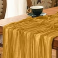 thumbnail image 3 of 1pc Christmas Decorative Boho Gauze Table Runners, Soft Durable Table Runner for Xmas Holiday Table Decor Home Party Decoratiions 70.87x35.43 Inch Gold, 3 of 6