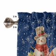 thumbnail image 5 of Blue Christmas Kitchen Curtain 2 Panels Curtains 45 Inch Length, Xmas Snowman Bear Snowflake Curtains Rod Pocket Curtains Window Drapes Treatment Window Cafe Curtains, 5 of 5