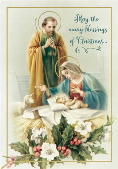 Designer Greetings Joseph, Mary and Jesus Religious Christmas Card ...