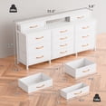 thumbnail image 4 of Tydimor Modern Dressers for Bedroom, Wide Chest with 12 Fabric Drawers for Living Room, White, 4 of 7