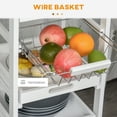 thumbnail image 3 of Kitchen Carts, HOMCOM Mobile Kitchen Cart, Rolling Kitchen Island with Storage, Solid Wood Frame Utility Cart with Wire Fruit Baskets, Trays and Drawer, White, White Kitchen Islands, 3 of 10