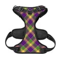 thumbnail image 5 of Lsque Mardi Gras Plaid Dog Harness, No-Pull Pet Harness with 2 Leash Clips, Adjustable Soft Padded Dog Vest with Easy Control Handle for Large Dogs-Small, 5 of 9