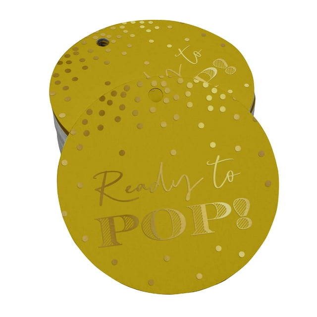 Inkdotpot Real Gold Foil Ready To Pop Baby Shower Tags Favor Hang Paper Tags 100 Pieces
