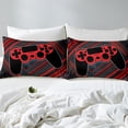 thumbnail image 4 of YST Game Sheets 3D Gamer Controller Bed Sheets Set Gaming Room Decor, Black and Red Gaming Gamer Sheet Set Cool Video Game Bed Set with 2 Pillowcases, Queen, 4 of 5