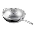thumbnail image 2 of Cooks Standard 2595 Wok en Acier Inoxydable Multi-Couches, 12 Pouces avec Couvercle en Verre, Argent, 2 of 7