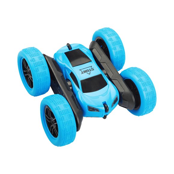 Blue Flip Over 4Wd Stunt Rc Car All Terrain Performance Led Light Feature Durable Rubber Wheels Remote Control Off-Road Adventure Vehicle