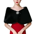 thumbnail image 2 of Miqool Women's Retro Shawl Bridal Wedding Wraps and Shrug Faux Mink Stole for Women and Girls, 2 of 4