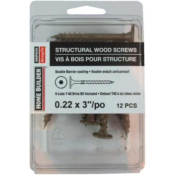 12 Pack 3" Structural Wood Screws