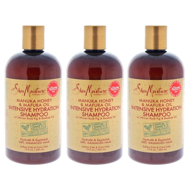 Manuka Honey Mafura Oil Intensive Hydration Shampoo by Shea Moisture for Unisex - 13 oz Shampoo - Pack of 3 SheaMoisture Shea Moisture