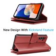 thumbnail image 4 of Galaxy A14 5G Case, A14 5G Wallet Case, Samsung Galaxy A14 5G 6.6 inchs PU Leather Case, Tekcoo Luxury Cash Credit Card Slots Folio Flip Cover [Detachable Magnetic Case] & Kickstand - Wine Red, 4 of 6