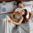 thumbnail image 2 of Bare Home Premium 1800 Collection 4-Piece Bed Sheet Set with Envelope Pillowcases, Cal King, Light Gray, 2 of 9