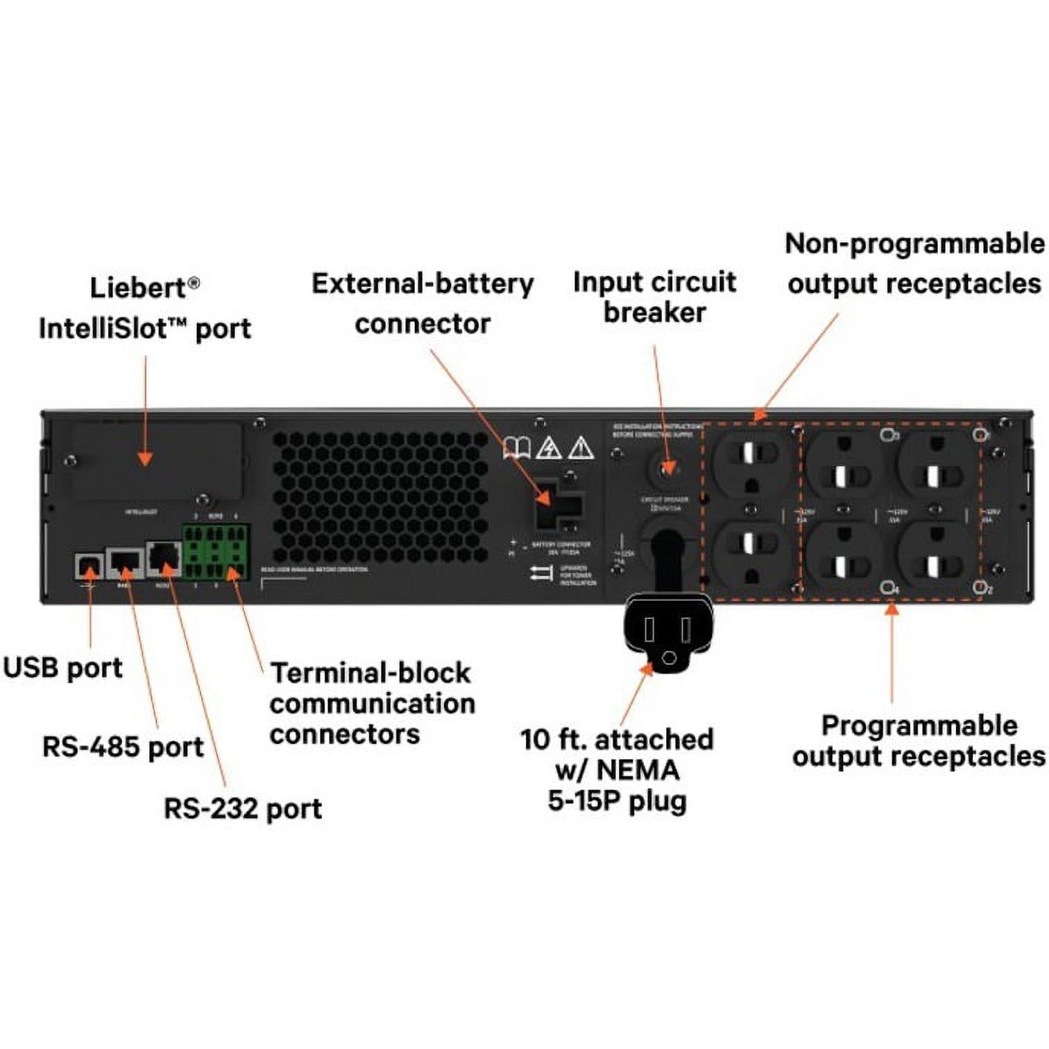 Vertiv Liebert GXT5 750VA 120V UPS with SNMP/Webcard - 2U Rack/Tower - 3 Hour Recharge - 8.50 Minute Stand-by - 120 V AC Input - 120 V AC Output - 6 x NEMA 5-15R