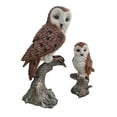 thumbnail image 3 of Conjunto de figuras de búhos de madre e hijo, decoración de jardín, versátil para porche, patio, bonitos accesorios, estructura de resina realista. Marrón, 3 of 8