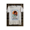thumbnail image 1 of [Funny Graphic T-Shirt] Soft 100% Cotton Men's Retro Punk Easter Graphic T-Shirt | Funny Jesus Angel & "May They Burn in Hell" Design, Black with Orange/Blue Print, Regular Fit Short Sleeve, Mach, 1 of 6