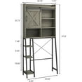 thumbnail image 2 of Over The Toilet Storage Cabinet, Farmhouse Storage Cabinet Over Toilet with Sliding Barn Door,Home Space-Saving Toilet Rack, for Bathroom, Restroom, Laundry, Grey, 2 of 7