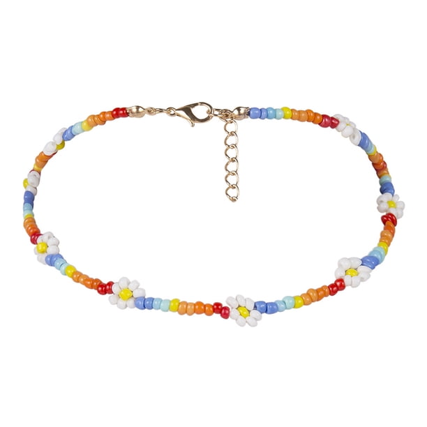 Collares bohemios para mujer, collares de cuentas de colores, gargantilla de cuentas, joyería de regalo