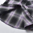 thumbnail image 4 of CAUYDY Kids Toddler Flannel Shirt Jacket Plaid Long Sleeve Lapel Button Down Shacket Baby Boy First Birthday Shirt Long Sleeve(L101-Purple,3-4 Y), 4 of 7