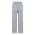 thumbnail image 5 of Ediodpoh Linen Casual Pants High Waisted Bohemian Wide Leg Cropped Pants for Women Summer Fashionable Comfortable Beach Trousers Light Gray L, 5 of 7