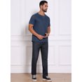 thumbnail image 5 of DARING DIVA Men's Waffle Fabric Classic Crew Neck Raglan Short Sleeves L Navy Blue, 5 of 7