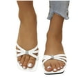 thumbnail image 2 of ATENAR Sandals for Women Solid Color Outdoor Womens Sandals Comfortable Womens Square Toe Shoes White 5.5, 2 of 8