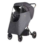 Universal Stroller Weather Shield Winter Wind and Rain Protective Cover for Baby Carriage and Pram with Strong Grip Elastic Edge Happy Day!
