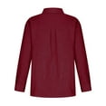 thumbnail image 4 of Chemise en Coton à Manches Longues Décontractée à Col Rond Tops avec Poche en Lin, 4 of 8