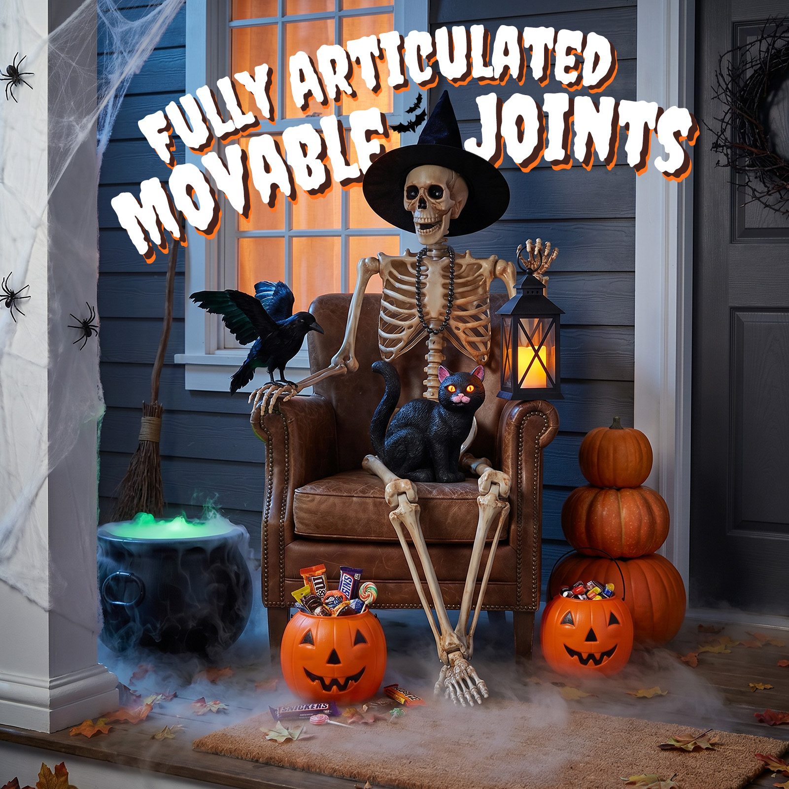 Ayieyill 5.4ft Posable Skeleton Halloween Decoration photo 6