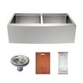 thumbnail image 2 of Rivage 36 x 22 Dual Basin Apron Kitchen Workstation Sink, 2 of 14