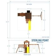Backyard Discovery Sterling Point Cedar Wood Swing Set, Slide, Clubhouse, Wooden Bridge
