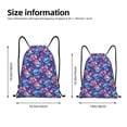 thumbnail image 2 of Kdxio Blue Skull Flower Print Drawstring Backpack Bag,Waterproof Draw String Back Sack, Gym Drawstring Bags Swim Bag For Unisex, 2 of 5