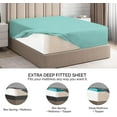thumbnail image 5 of CGK Linens Extra Deep Pocket Single Fitted Sheet Only - Full Size Wrinkle-Resistant & Comfy Bottom Sheet, Fits 18"-24" Mattresses, Spa Blue, 5 of 7