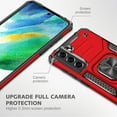 thumbnail image 3 of NIFFPD Samsung Galaxy S21 FE Phone Case 360 Rotation Kickstand Military Grade Drop Protection fit for Magnetic Car Mount Red, 3 of 7