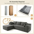 thumbnail image 6 of Cloud Sofa, 105" Couches for Living Room, L-Shaped Modular Sectional, No Assembly Boneless Deep Seat, Gray Corduroy, 6 of 11