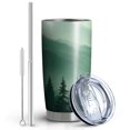 thumbnail image 2 of 20 Oz Misty Forest Landscape Coffee Tumbler Double Wall Insulated Stainless Steel Water Bottle | Metal Reusable Thermoses Flask with Cup Cap | Leak & Sweat Proof with Anti-Dust Lid, 2 of 7