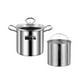 thumbnail image 2 of Olla para Freír de Acero Inoxidable, Olla para Sopa, Calentador de Resistente con Cesta Coladora, Olla para Hervir con Tapa para El Hogar, 2 of 9