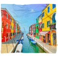 thumbnail image 4 of DESIGN ART Designart 'Colorful Burano Island Canal Venice' Landscape Fleece Throw Blanket, 4 of 5