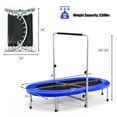 thumbnail image 3 of Goplus 50" Trampoline for 2 People Foldable Rebouncer w/Adjustable Handrail Blue, 3 of 10