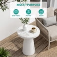 thumbnail image 5 of FOROUTIA 22 Inch Cone-Shaped MgO Outdoor Side Table, Speckled Concrete Look Accent End Table for Patio Living Room Balcony, Off-White, 5 of 8