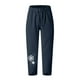 thumbnail image 4 of Moda Mujer Verano Casual Suelto Algodón Y Lino Bolsillo Impresión Pantalones Pantalones Odeerbi ODB-6, 4 of 4
