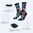 thumbnail image 3 of Futuristic Humanoid Robot Design Socks (2 Pairs) - Unisex Trendy Mixed Color Socks for All Seasons - Black White & Red, 3 of 5